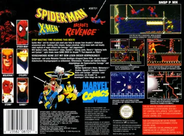 Spider-Man - X-Men - Arcade's Revenge (Europe) box cover back